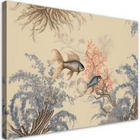 Canvas print, Feng shui boho fish 60x40 smėlis