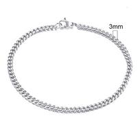 Vnox Basic 3/5/7/9/11mm Wide Curb Cuban Link Chain Bracelets for Men Women Jewelry Anti Allergy Stainless Steel Wristband Gifts 18cm