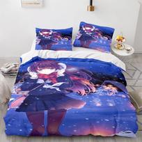 Anime Kawaii Sexy Girl Bedding Set Boys Girls Twin Queen Size Duvet Cover Pillowcase Bed Kids Adult Fashion Home Textileextile EU single(135x200cm)