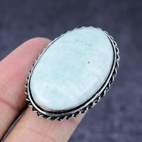 Amazonite Gemstone 925 Steling Silver Jewelry Ring Size 7