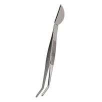 D5 Stainless Steel Garden Bonsai Long Tweezers with Crescent Moon Spatula Head for Potted Loosening Soil Planing Grass Curved sidabras