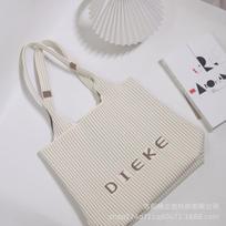 Striped Bag, Tote Bag, Large Capacity Bag, Casual Bag, Handbag, Shoulder Bag, Ladies' Bag 30*56