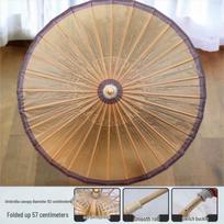 Handmade Jiangnan Oiled Paper Umbrella: Rainproof Tung Oil Classic for Hanfu and Cheongsam Decor Gourd top 82 cm