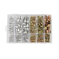 300 Pcs Rivet Nut Kit M3 M4 M5 M6 M8 M10 Color Zinc Plated and Aluminum Flat Head Threaded Insert Nuts
