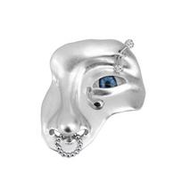 Exaggerated Vintage Half Face Brooch Alloy Pin Fashion Coat Brooch Lapel Pin Orcs Mask Brooch Clothing Pin Jewelry