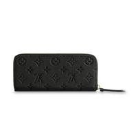 Louis Vuitton Clémence Classic Monogram Embossed Soft Zipper Handbag Wallet Men Wallet Black M60171 Basic Set (Bag+Dust Bag)