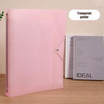 Ben Wuyou Eco-Friendly 4-Hole Transparent Loose-Leaf Binder Folder 11-Hole Inner Pages Pink (1 pack)