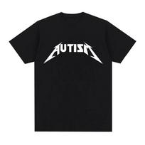 Autizmas Metalinis Roko Memas Marškinėliai Vyrams Moterims Mados Hip Hop Trumpomis Rankovėmis Per dydį Marškinėliai Vasaros Sportiniai Laisvi Marškinėliai Viršutiniai Drabužiai S juoda