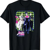 JoJo's Bizarre Adventure Josuke and Friends Neon Anime T-Shirt S juoda