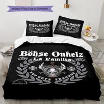 Böhse Onkelz band Pattern Bedding Quilt Set Quilt Cover Pillowcase Home Decoration Birthday Gift (1 * duvet cover + 3 * pillowcase, without core) 135x200cm