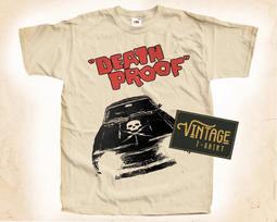 Death Proof marškinėliai su filmo plakatu, vintažiniai, natūralūs, dydžiai nuo S iki 5XL 4XL beige