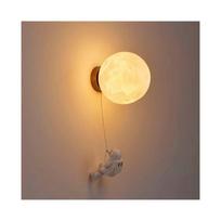 Indoor Wall LightModern Wall Light 15CMMoon and Astronaut Design LED Wall LightIndoor Wall Lamp for Children Bedroom
