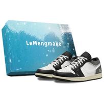 Jordan Air Jordan 1 Lemon Joy Low top Vintage Basketball Shoes Unisex Black White 553558-040(Team399-S-BOX) 42