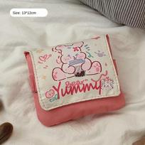 Mini Data Cables Organizer Sanitary Pads Bag Multipurpose Cartoon Kitten Cosmetic Bag Large Capacity Coin Purse