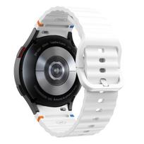Silicone band for Samsung Galaxy Watch 7 FE 6 4 Classic 5 pro 44mm 40mm 43mm 47mm 45mm Original Bracelet Galaxy Watch6 7 Strap Galaxy 6 40mm 44mm balta
