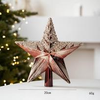 New Plastic Gold Glitter Star 20cm Green Coffee Red Christmas Tree Pendant XMAS Ornaments kava