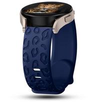 Engraved Straps For Samsung Galaxy Watch 7/6/4/classic/5/pro/3/Active 2 Leopard loop Bracelet Huawei gt 2 2e 20mm watch band 20mm tamsiai mėlyna spalva