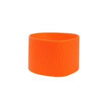 Silicone world Silicone Cup Sleeve Heat Insulation Coffee Cup Cover Ceramic Cup Cover Non-slip Bottle Sleeves Colored Mug Sleeve oranžinė