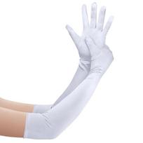 Meier Women's long opera party gloves 1920s satin brown stretch gloves 1PCS balta
