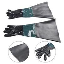 Gloves Sandblasting Gloves 1 Pair 2pcs 60*30cm 60cm Comfortable Green Stitching Black PVC + Cotton Parts Brand New China Mainland