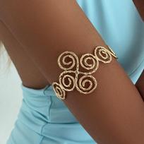 Fashion Hollow Out Geometric Spiral Bracelet Pattern Adjustable Armband Armlet Cuff Arm Ring Hand Jewelry WHITE&50-52mm auksas