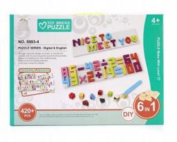 Puzzle 420 Elementów Litery Cyfry Układanka Edukacyjna Dla Dzieci
