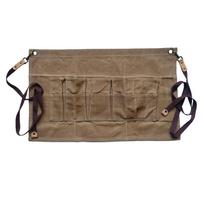 Oil wax Multi-pocket apron Work male barista Baking Japanese female fashion florist Wear-resistant chaki