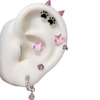 [HF]Hot 1Pair Cute Cat Paw Devil Stud Piercing Earring For Women Men Gothic Ear Bone Nail Earring Y2K Jewelry Accessories