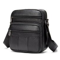 New Genuine Leather Men's Crossbody Bag Cowhide Leather Fashion Shoulder Bags Small Casual Business Leather Bag juoda