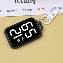 1PC LED Keychain Pocket Watch Digital Display Electronic Watch Student Backpacks Keys Pendant Cartoon Small Hanging Watch Gift juoda