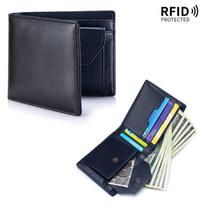 Leather Folding Short Men's Wallet RFID Multifunctional Wallet Large Capacity First Layer Cowhide Business Change Bag juoda