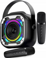 Zestaw Karaoke Z 2 Mikrofony Bezprzewodowe Głośnik Bluetooth Led Kolorowa