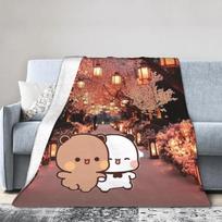 Bubu & Dudu Appreciating Lanterns Flannel Blankets Winter  Super Soft Throw Blanket for Home Decor Novelty Bedspread Bed Cover 80x120cm
