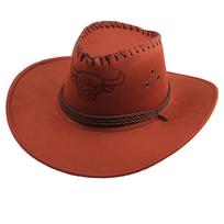 New Artificial Suede Western Cowboy Hat Tibetan Style Curved Brim Top Hat Soft Ethnic Jazz Fedora Hats Outdoor Riding raudona
