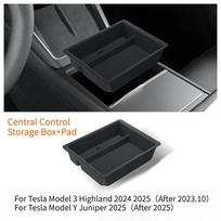 For Tesla Model 3/Y/3+ Highland Model Y Launch 2025 Central Control Storage Box Organizer Tray Armrest Drawer Box Accessories