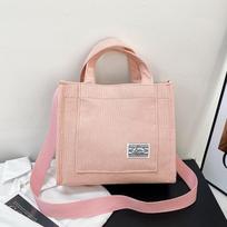 New Vintage Corduroy Tote Bag Retro Messenger Crossbody Bags Purse Casual Women Handbags Shoulder Bag Multiple Color Available 25x20x8cm rožinė