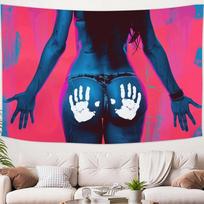 Tapestry Latetomt 80x60in Abstract woman sexy girl 75x100 juoda