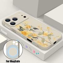 Colorful Sunflower Case For iPhone 17 Pro Max iPhone 16 15 14 13 Pro Max Magnetic For Magsafe Soft Silicone Phone Back Cover iPhone 15 Pro balta