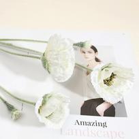 High-end flocking poppy simulated flower home furnishing, living room decoration fake flower ornaments balta