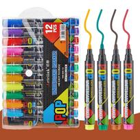 12 Color Erasable Whiteboard Marker Set,Children's Drawing Board,Teacher's Teaching,Office,Conferencing,School Educational Items