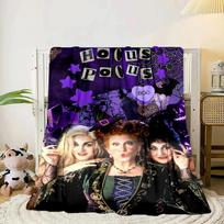 Hocus witch Halloween Magic Blanket Flannel Blanket for bed, sofa, Camping, Hiking, Picnic Essentials, gift for family Fan gifts 75x90cm