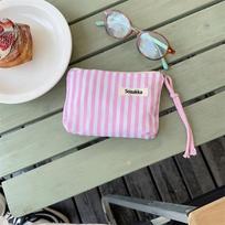 New Style Fresh Striped Lipstick Air Cushion Storage Bag Coin Bag Cosmetic Bag Small Portable Sundries Storage Bag
