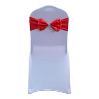 Bows Chair Back Bow Decorative Belt Spandex with Diamond Satin Chair Sashes Ties Fastening Double Layer Chair Bandage raudona