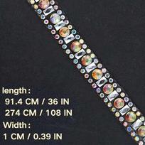 1Yard Glass AB Color Self Adhesive Rhinestone Chain Garment Accessories Decorations Trim Resin Zirconia Chains Hot Fix
