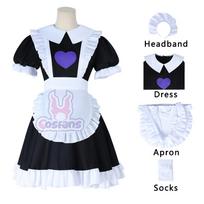 Anime Jax in Maid Dress Cosplay Costumes Jax Maid Uniform The Amazing Digital Circus Role Play Halloween Party Outfit for Girls S