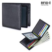 New business men's leather anti-theft brush wallet hot-selling short multi-card card bag wallet ID bag juoda