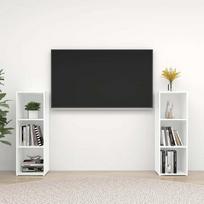 Televizoriaus spintelės 2vnt baltos 107x35x37cm MDP