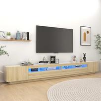 Televizoriaus spintelė su LED apšvietimu ąžuolo 300x35x40cm