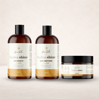 Dovana! HYDRA SHINE: šampūnas + kondicionierius + plaukų kaukė