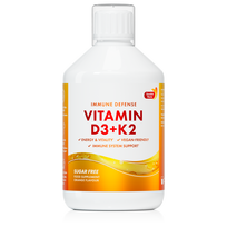 Swedish Nutra - Vitaminas D3 + K2 su vitaminu C ir cinku, skystas papildas imunitetui, 500 ml